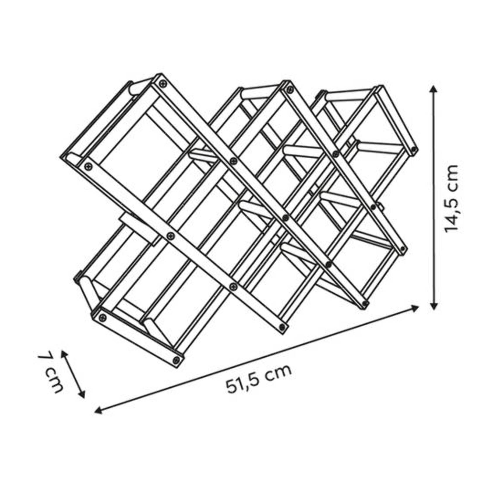 Range-bouteilles Bambou pliant 10 bouteilles