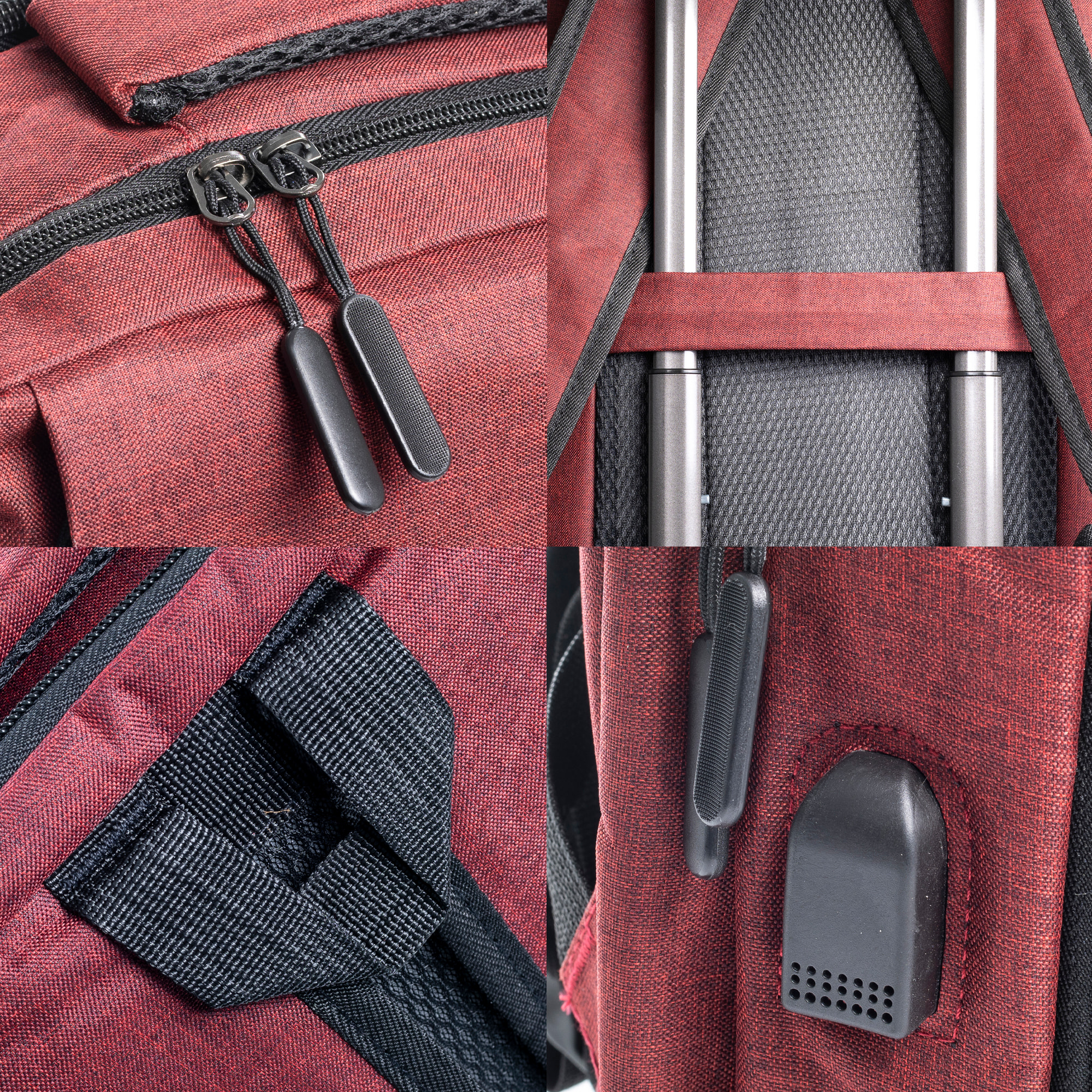 Zaino da cabina multiscomparto, porta laptop 17". Adattabile a Trolley. Presa USB esterna nascosta.