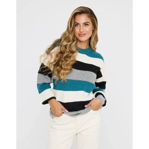 Jersey Manga Larga Azul Rayas - Capibara