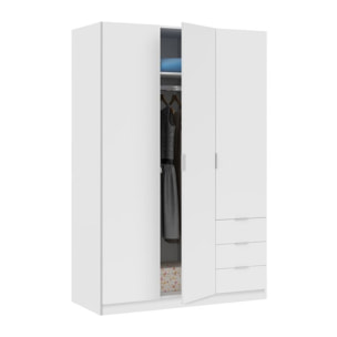 Armario Low Cost 3 puertas 3 cajones Blanco