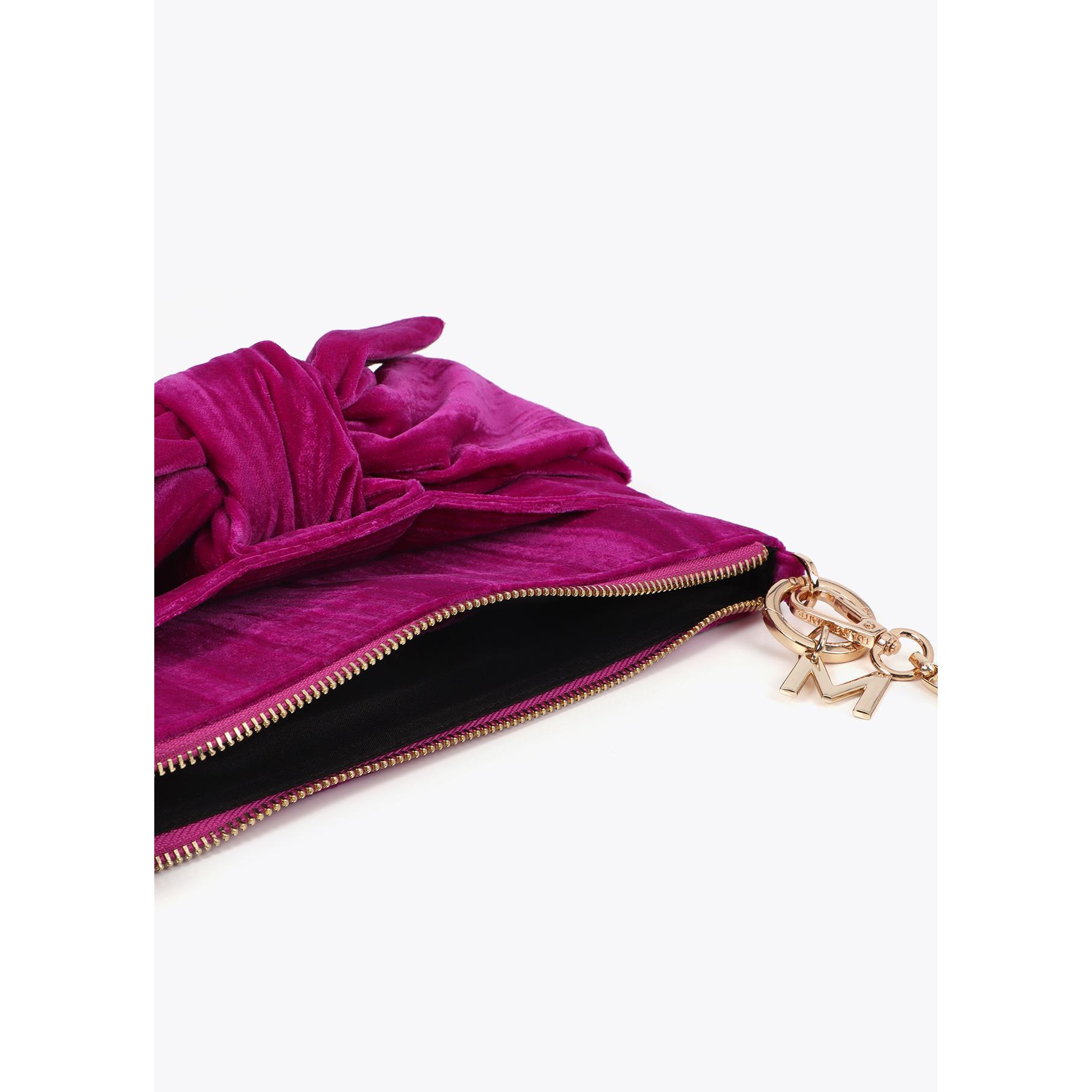 Borsa in velluto con fiocco frontale