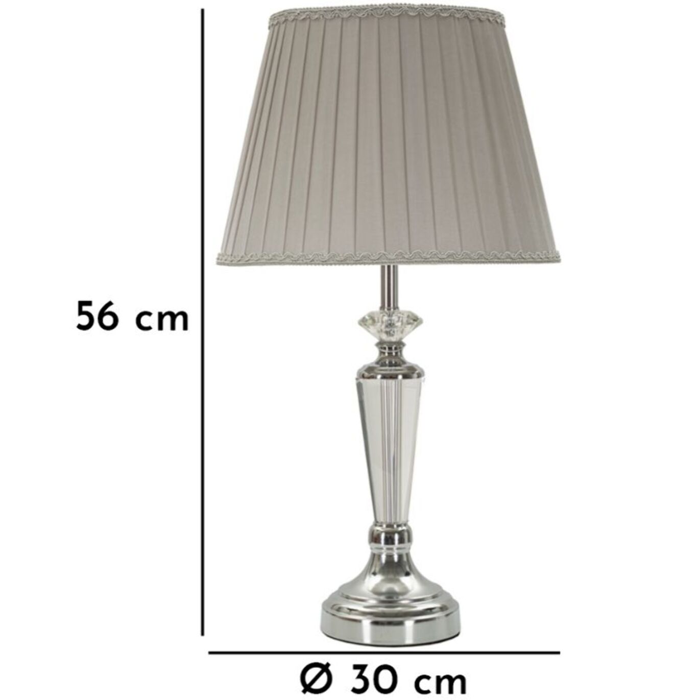 LAMPADA DA TAVOLO SILVERY CM Ø 30X56