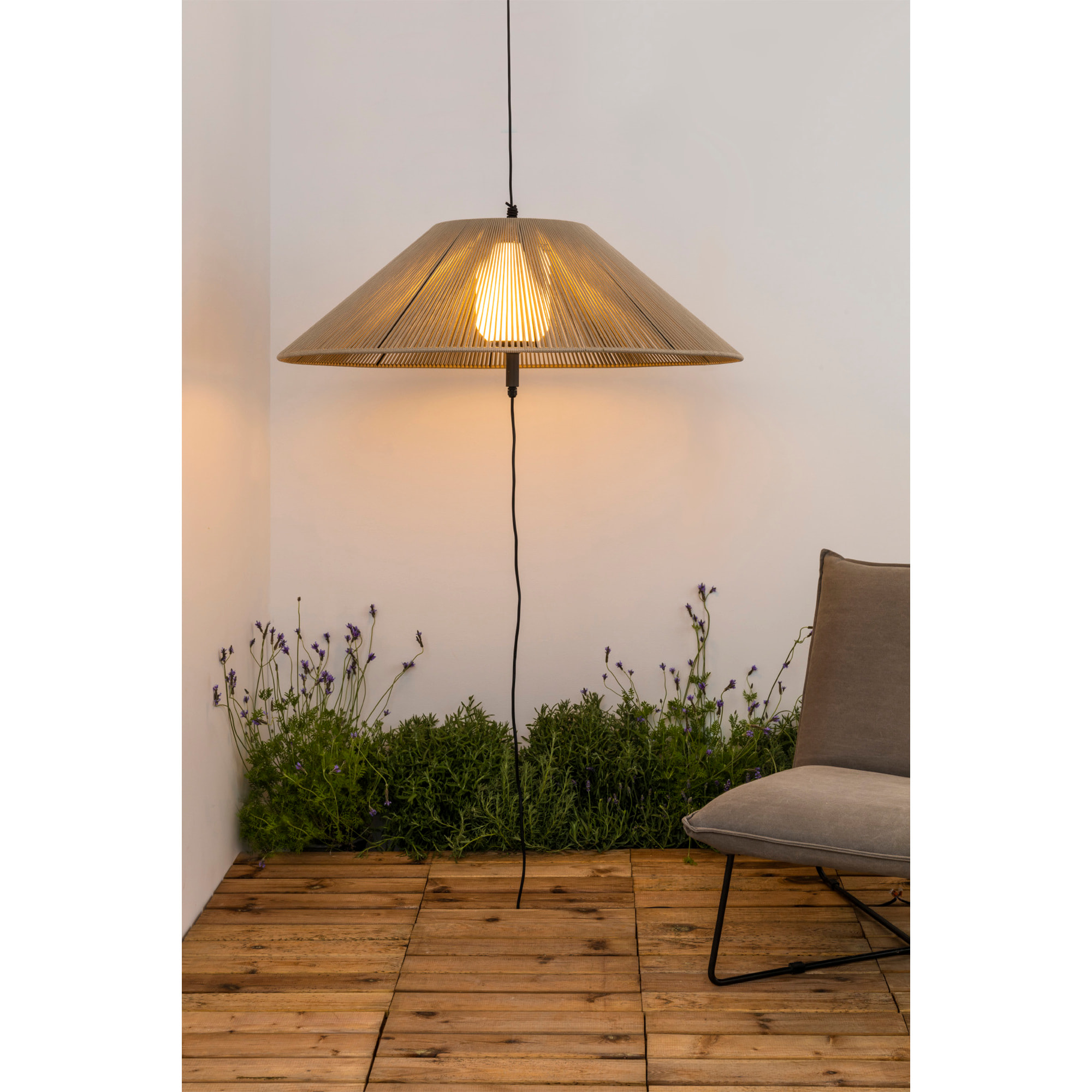 SAIGON OUT C100 Lampada portatile e sospensione grigia/beige hole cap