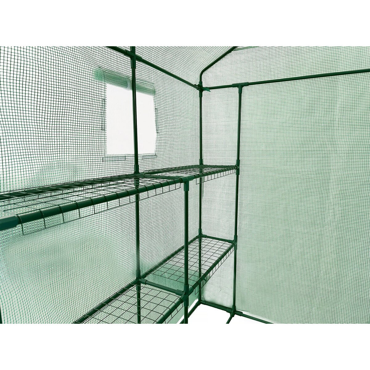 Serre tomates de jardin avec étagères "Lys" - 2.04 m² - 130g - Vert