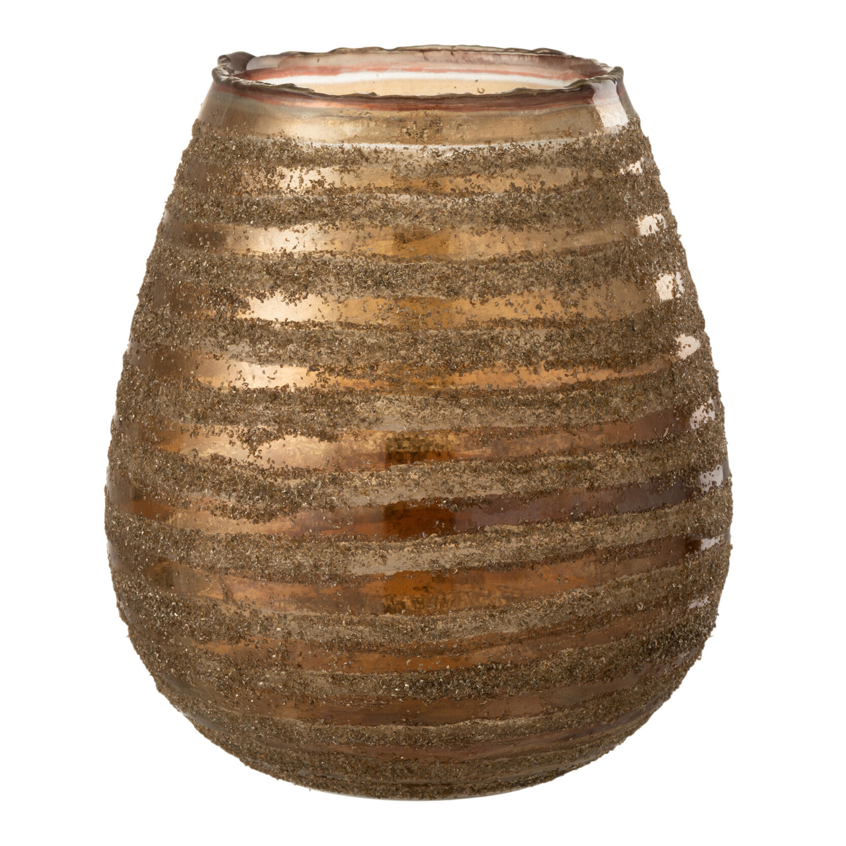 J-Line photophore Lignes Rond - verre - marron - large