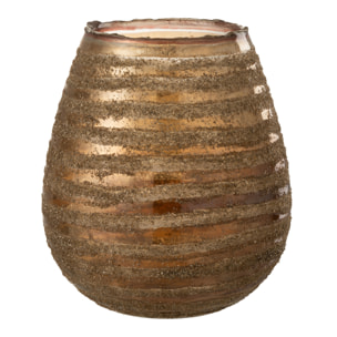 J-Line photophore Lignes Rond - verre - marron - large