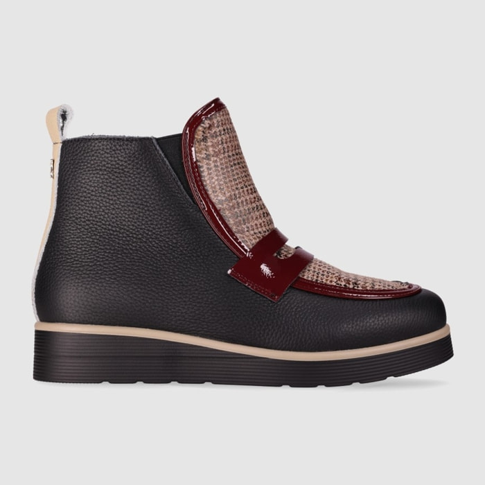 Botines de Piel - Multicolor - Tacón: 3 cm