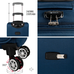 Juego De Maletas Semi-Rígidas Eva Itaca Bergamo Marino