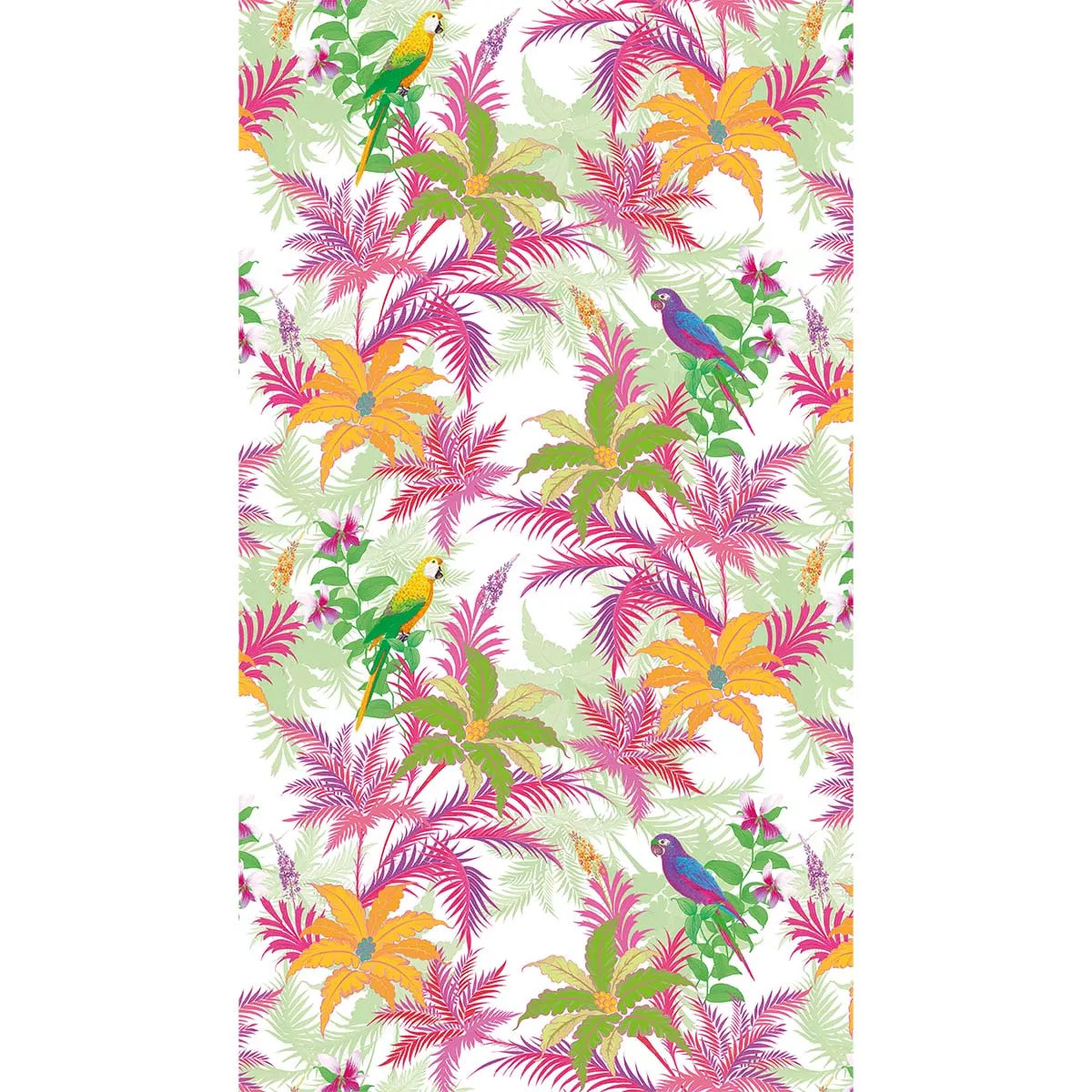 Fouta pur coton 350 g/m² imprimé rose vert Paradisio rosa