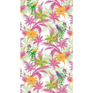 Fouta pur coton 350 g/m² imprimé rose vert Paradisio rosa