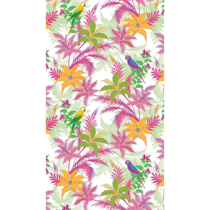 Fouta pur coton 350 g/m² imprimé rose vert Paradisio rosa