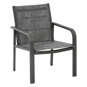 Salon de jardin Piazza 4 places gris graphite