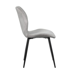 Chaise rembourrée en velours & pieds métal - FAUSTINE