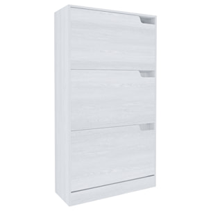 Scarpiera Portascarpe 3 Ante In Legno MDF Salvaspazio A Ribalta Maniglie A Scomparsa Per Ingresso Soggiorno Casa Camera 115x24x63 Cm Bianco