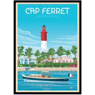Affiche - Cap Ferret Arcachon - Olahoop Travel Posters