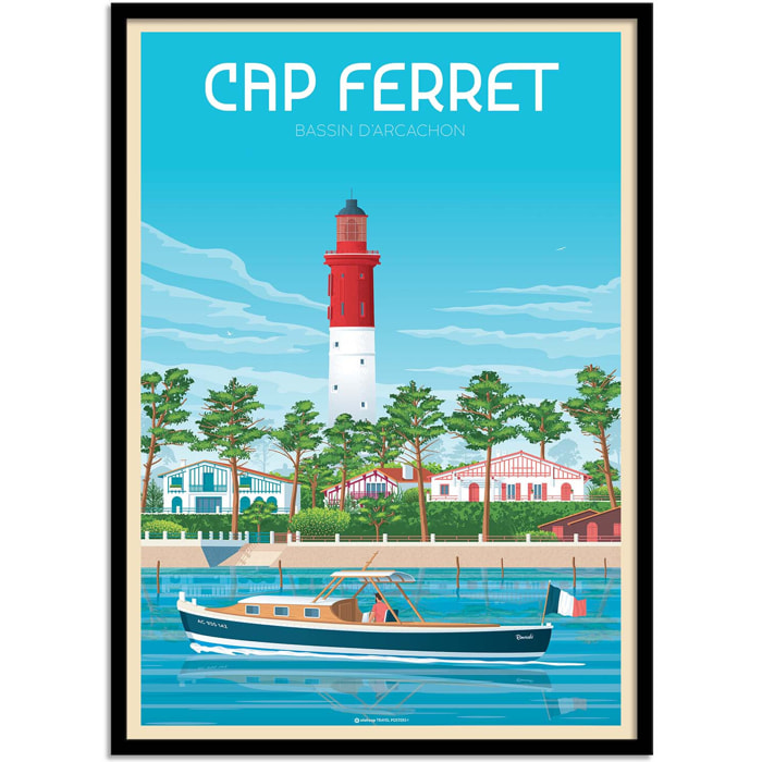 Affiche - Cap Ferret Arcachon - Olahoop Travel Posters