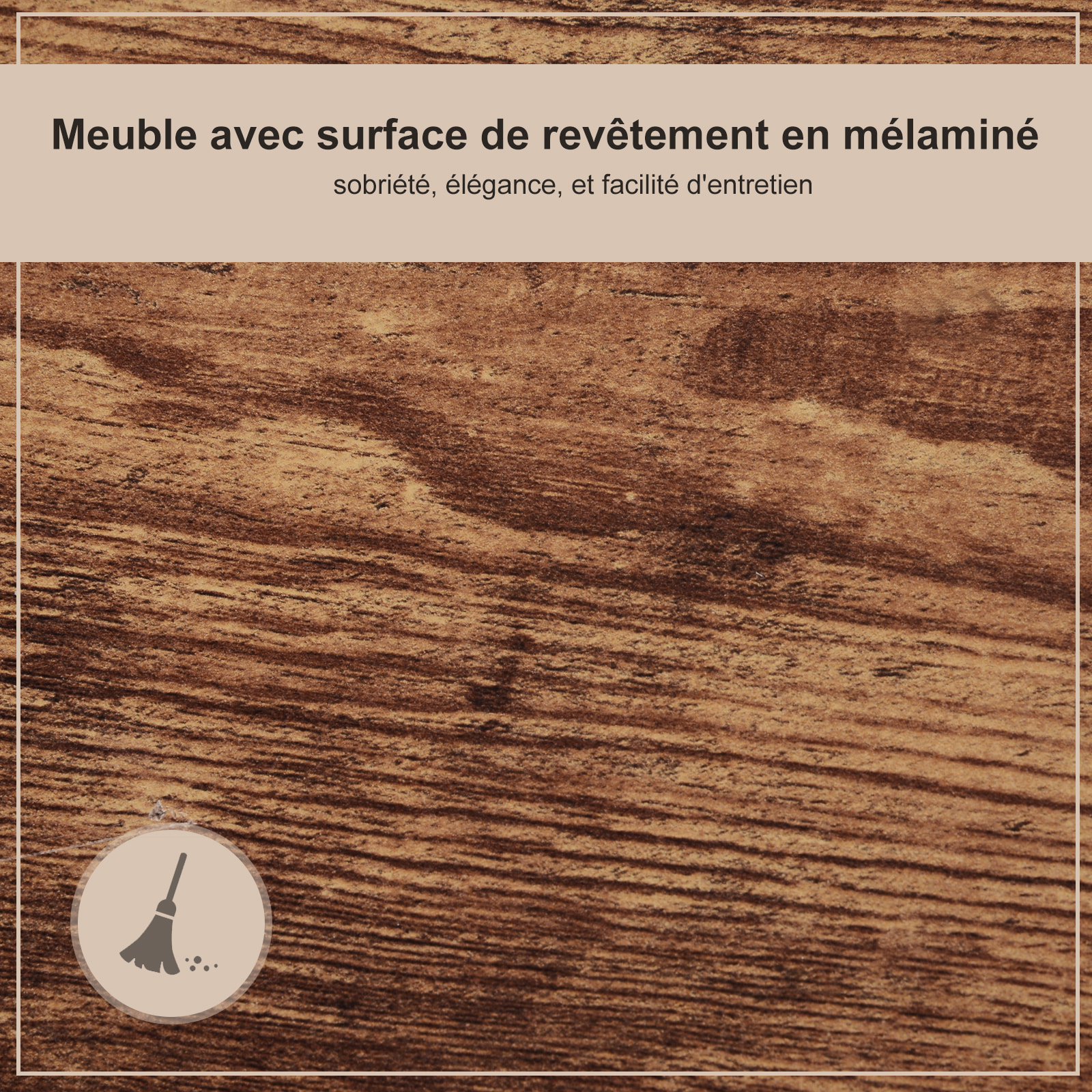 Meuble TV design industriel dim. 120L x 40l x 45H cm grand plateau 2 étagères panneaux particules coloris boisé métal noir