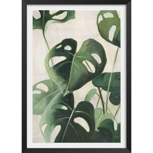 Poster Aquarelle tropicale Affiche + cadre en bois - Noir