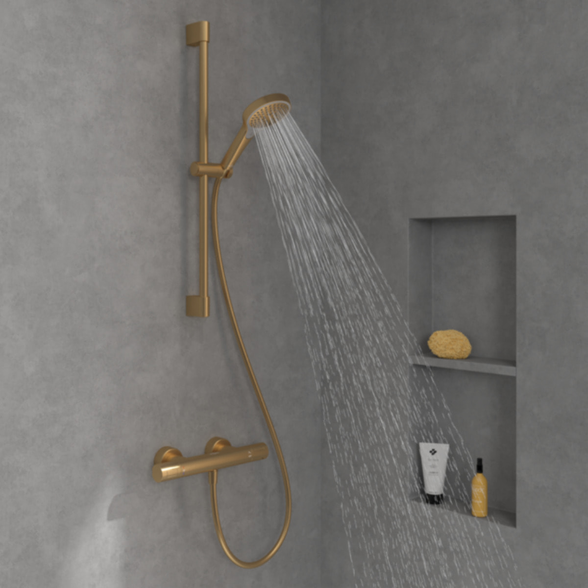 Ensemble de douche 3 jets Verve Showers Brushed Gold