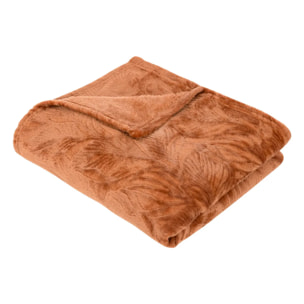 Plaid flanelle Roy terracotta 125x150cm