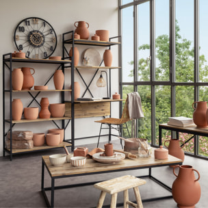 Étagère "Edena" acacia et métal 90x141cm