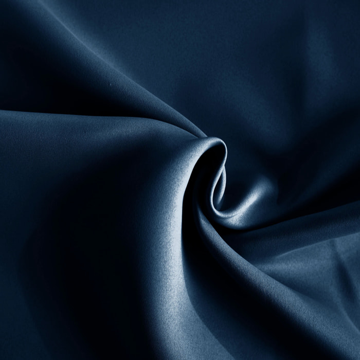 Rideau à galon fronceur occultant ignifugé M1 Non Feu - Bleu Encre