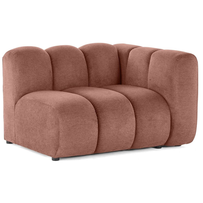 Debbie - module d'assise droit en tissu texturé - Rose