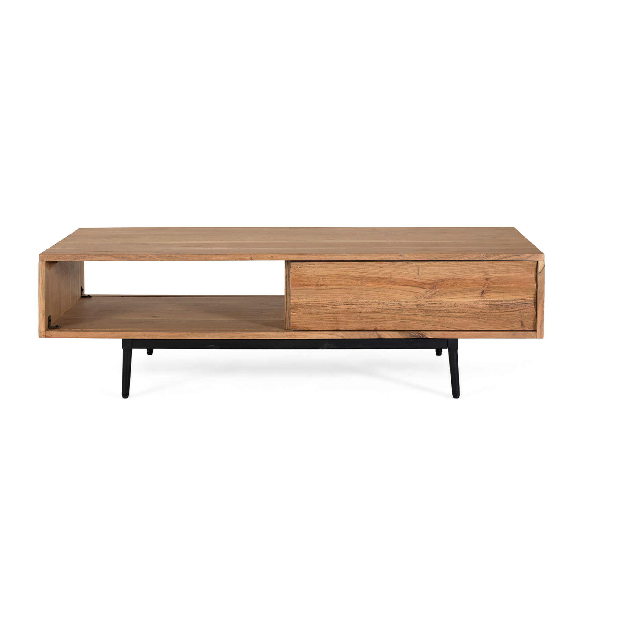 Table Basse en Bois d’Acacia 120 cm Style Rustique Moderne