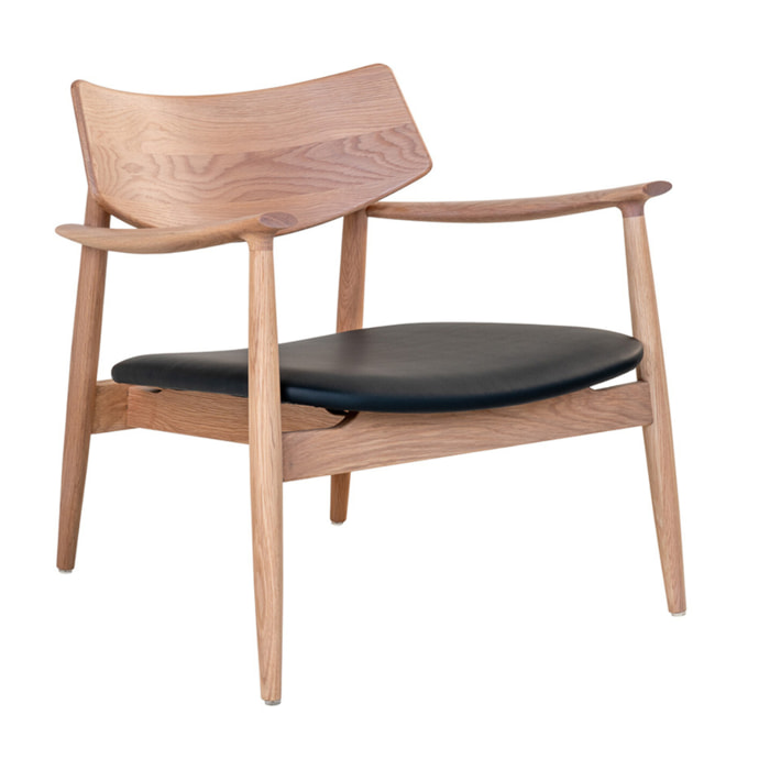 Tavira - fauteuil - en chêne massif - Bois / Noir