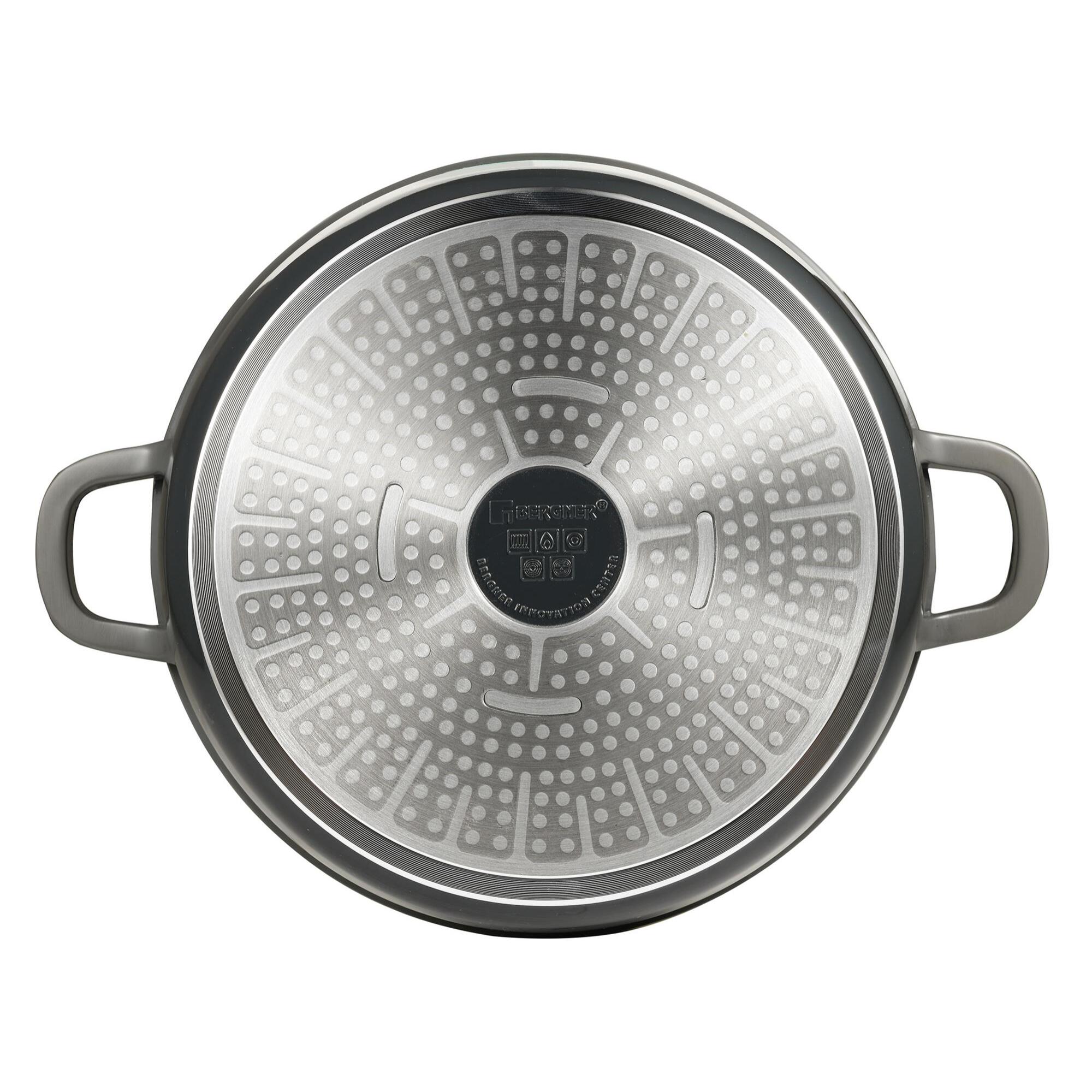 Cacerola con tapa en aluminio fundido color gris