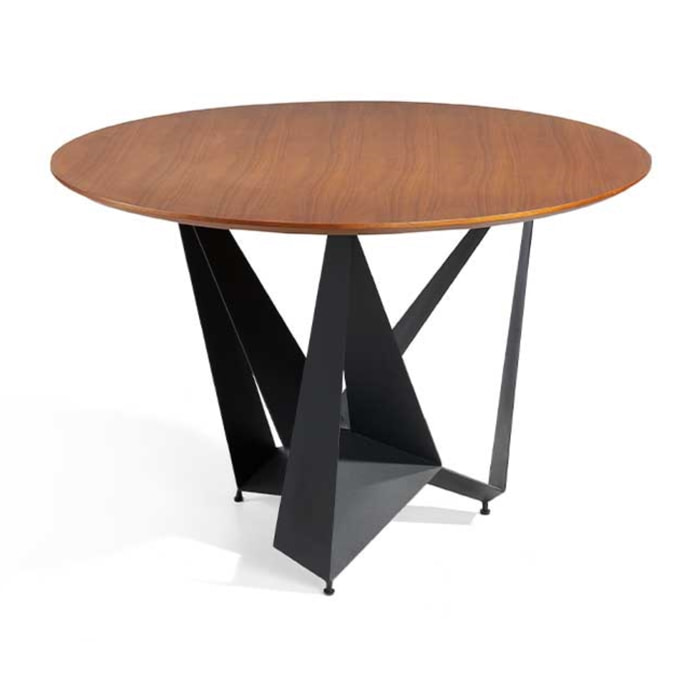 Mesa fija circular – Nogal y negro