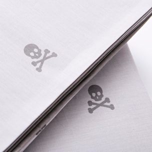 Set cama funda nórdicay 2 fundas almohada, 100% algodón, gris oscuro & gris claro calaveras scalpers home