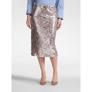 Elena Mirò - Falda de tul con lentejuelas - Gris