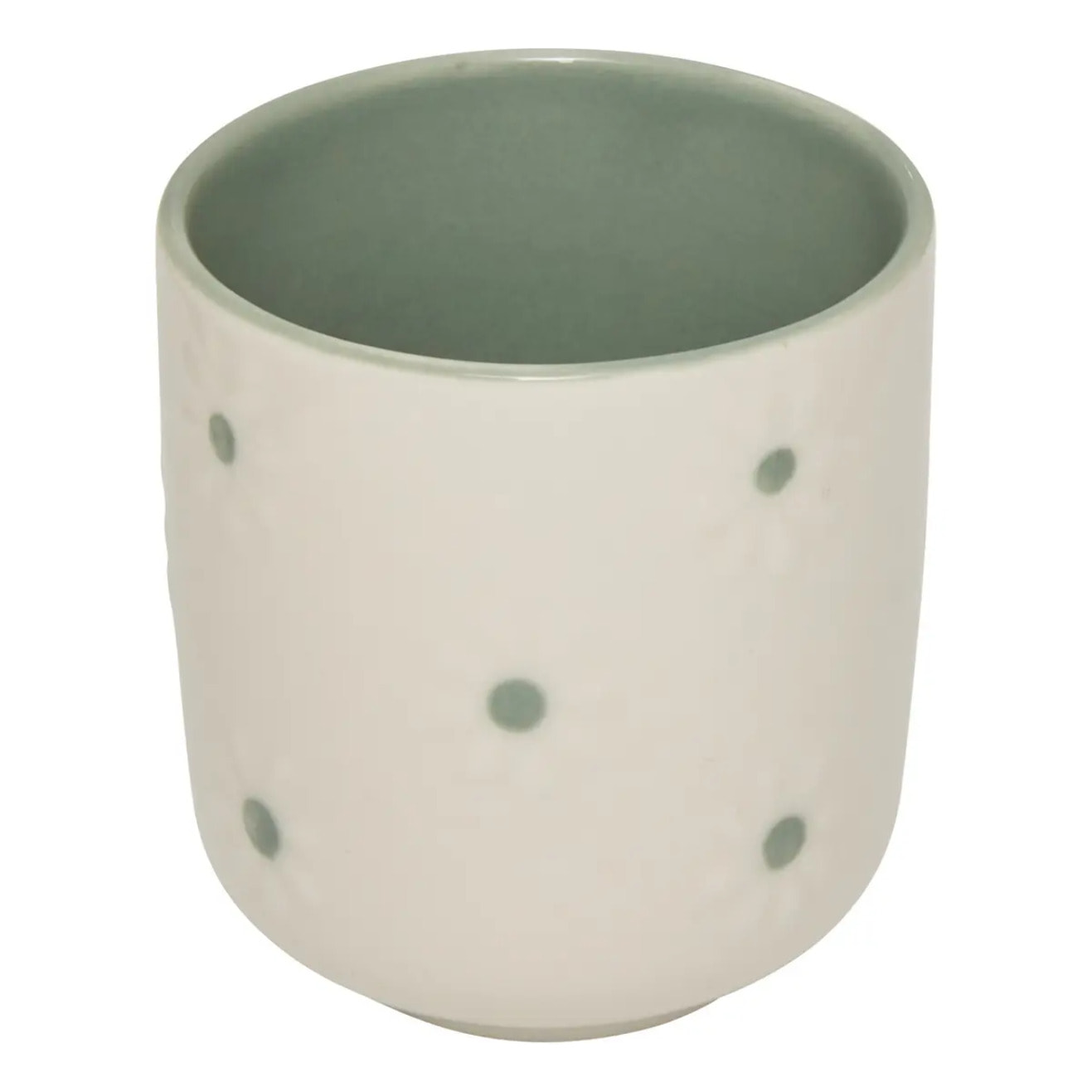 Tasse à pois Margot vert et blanc