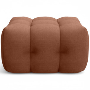 Pouf capitonné en tissu chenille - CESTER