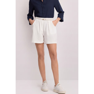 Kocca - Pantaloni corti con cintura Donna, Tinta unita
