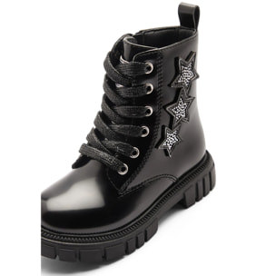 Stivali da bambina con stampa a stelle in stile militare