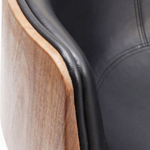 Fauteuil pivotant Soft noyer Kare Design