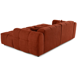 Ray - canapé droit 4 places avec double méridienne - assise profonde - en tissu texturé - Rouge