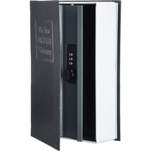 Cassetta Portavalori Cassaforte A Forma Di Libro Dizionario Acciaio Serratura Combinazione 3 Cifre Soldi Gioielli Casa Ufficio 24 x 15.5 x 5.5 Cm Nero