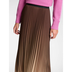 Elena Mirò - Gonna plissé sfumata - Marrone