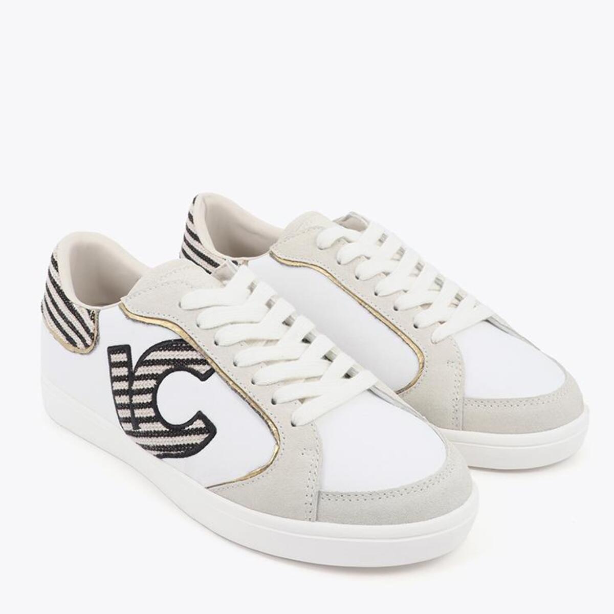 Scarpa sportiva con logo in tessuti abbinati e dettagli in pelle