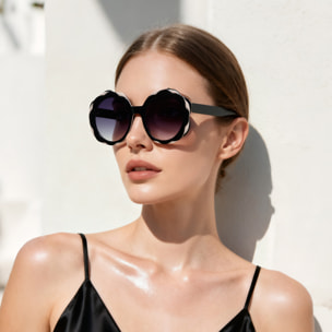 Gafas OCEAN modelo Deauville en color Montura negra brillante con lentes de degradado ahumado