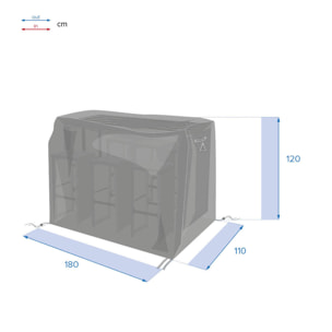 Housse de protection "Hambo" pour table haute 180x120x120cm en polyester