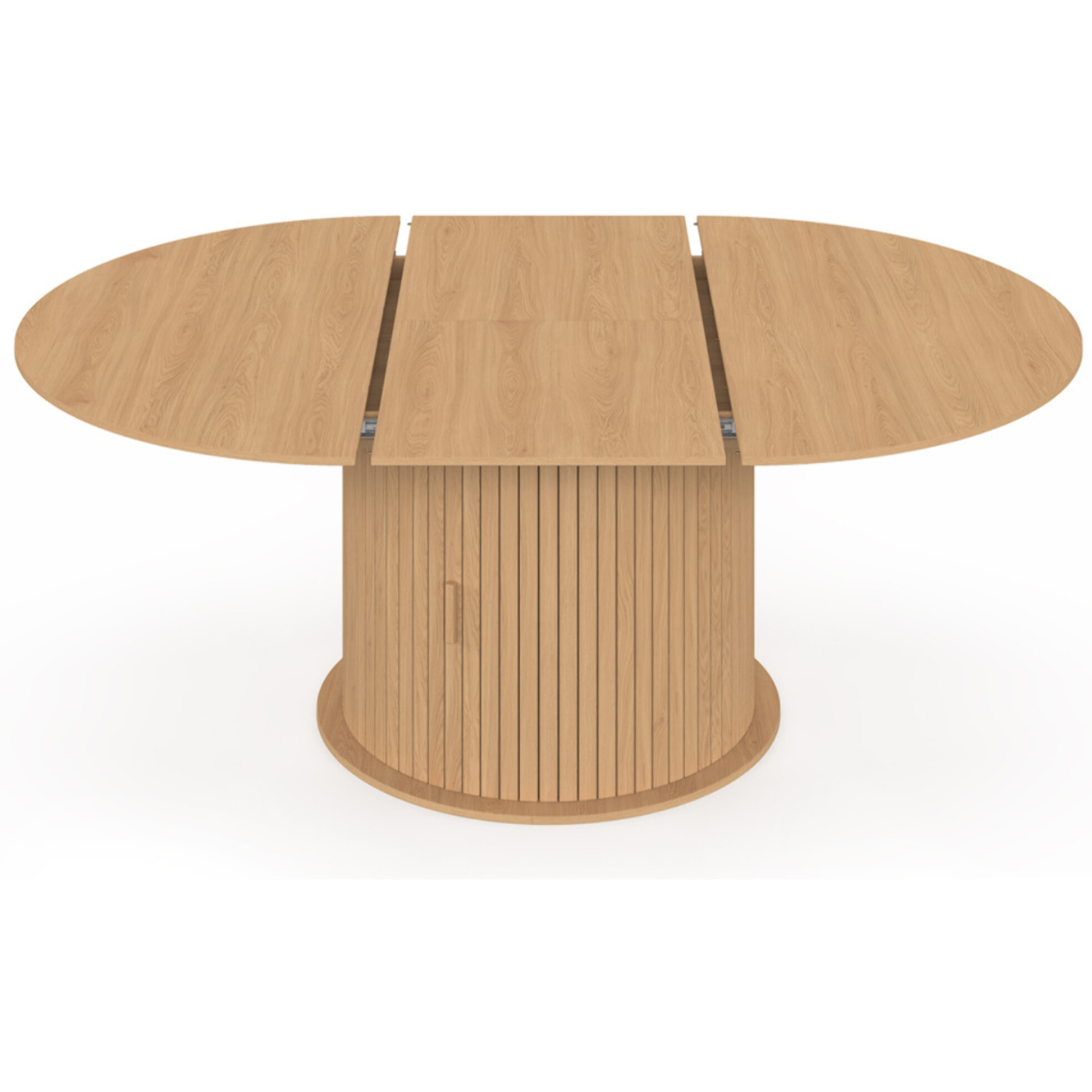 Table à manger ronde extensible Albane avec rangement Ø140-200cm