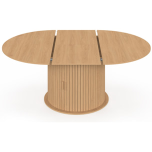 Table à manger ronde extensible Albane avec rangement Ø140-200cm