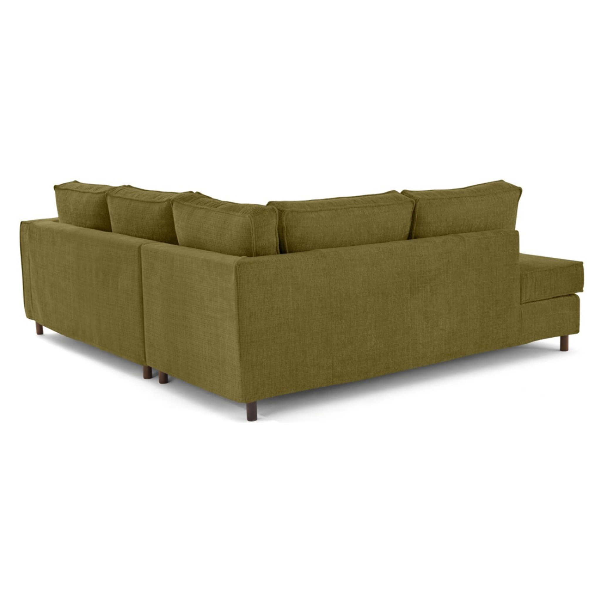 Jake - canapé déhoussable d'angle gauche 5 places en velours texturé - Vert Olive