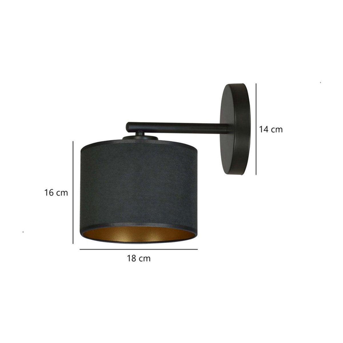 Lampada da parete Hilde in acciaio nero opaco