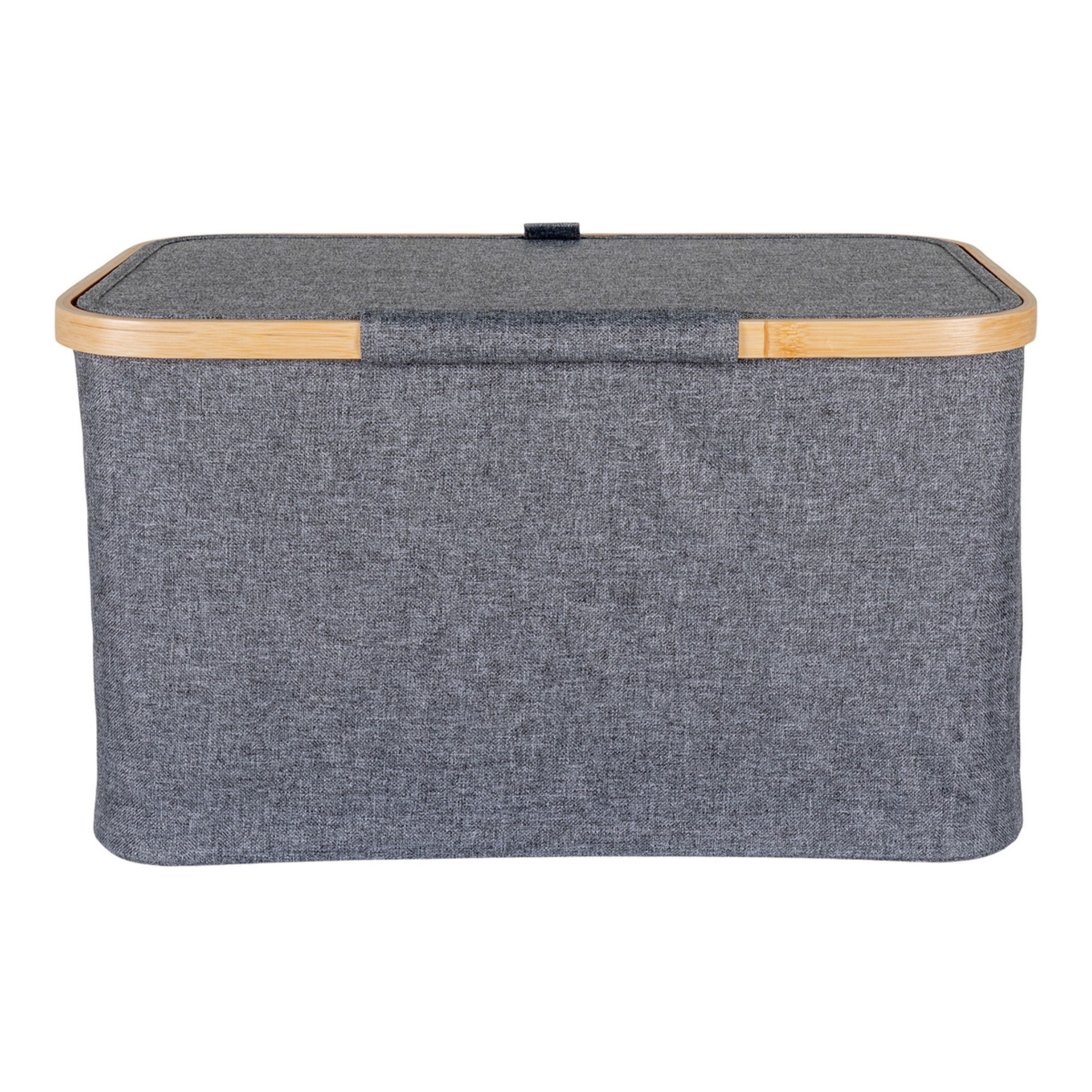Cestino Noto in bambù e tessuto grigio scuro 45x30x25 cm