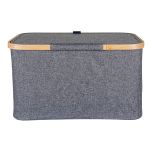 Cestino Noto in bambù e tessuto grigio scuro 45x30x25 cm